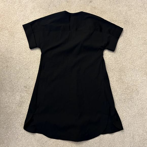 Theory Women´s Black Everyday V Shift Stretch Cotton Minimalist Dress Size P - Picture 3 of 10